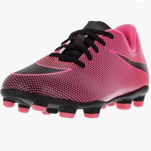 Nike Soccer Cleats Pink Black Child Size 10